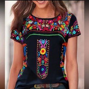 Floral Print Ethnic T-shirt